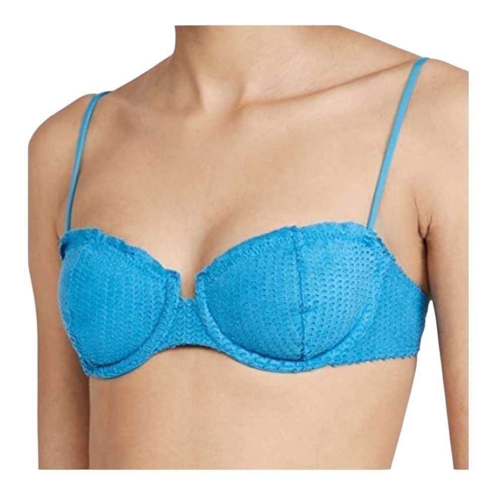 Vix Paula Hermanny Nissi Scales Underwire Bikini Top in Blue NWT